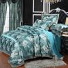 European Satin Jacquard Bedding Set - Lace-Trimmed, 4-Piece Set