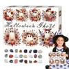 24 Day Halloween Advent Countdown Calendar, 24 Natural Crystal Agate Stone Calendar, Collection Toy Set Countdown Natural Crystal Box Exquisite