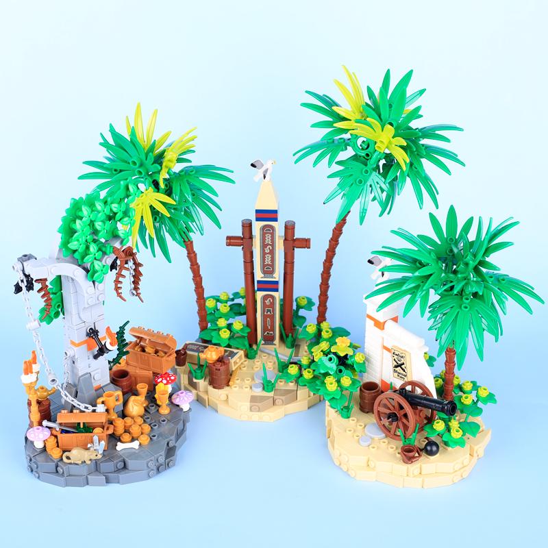 MOC Toys Мир Морских Животных Наборы Строительных Блоков Дельфин Акула Рыба-Дьявол Ракушка Водоросли Лобстер Краб Коралл Ракушка Подарки