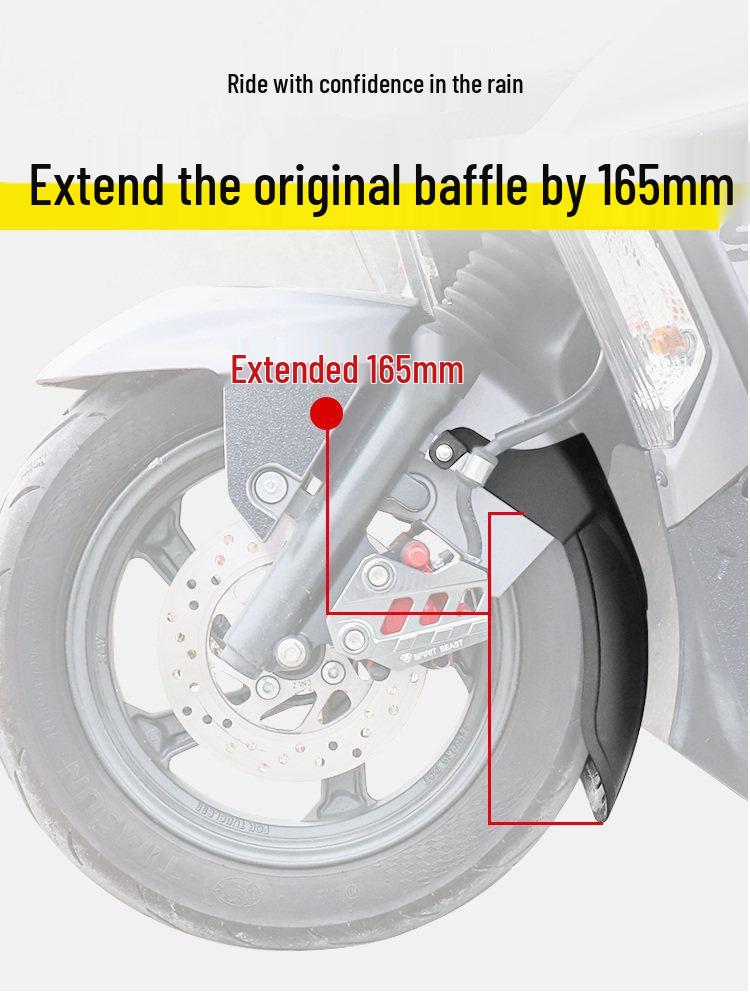 For Suzuki UY125UE Motorcycle Front Fender No-Drill PP Extended Mudguard