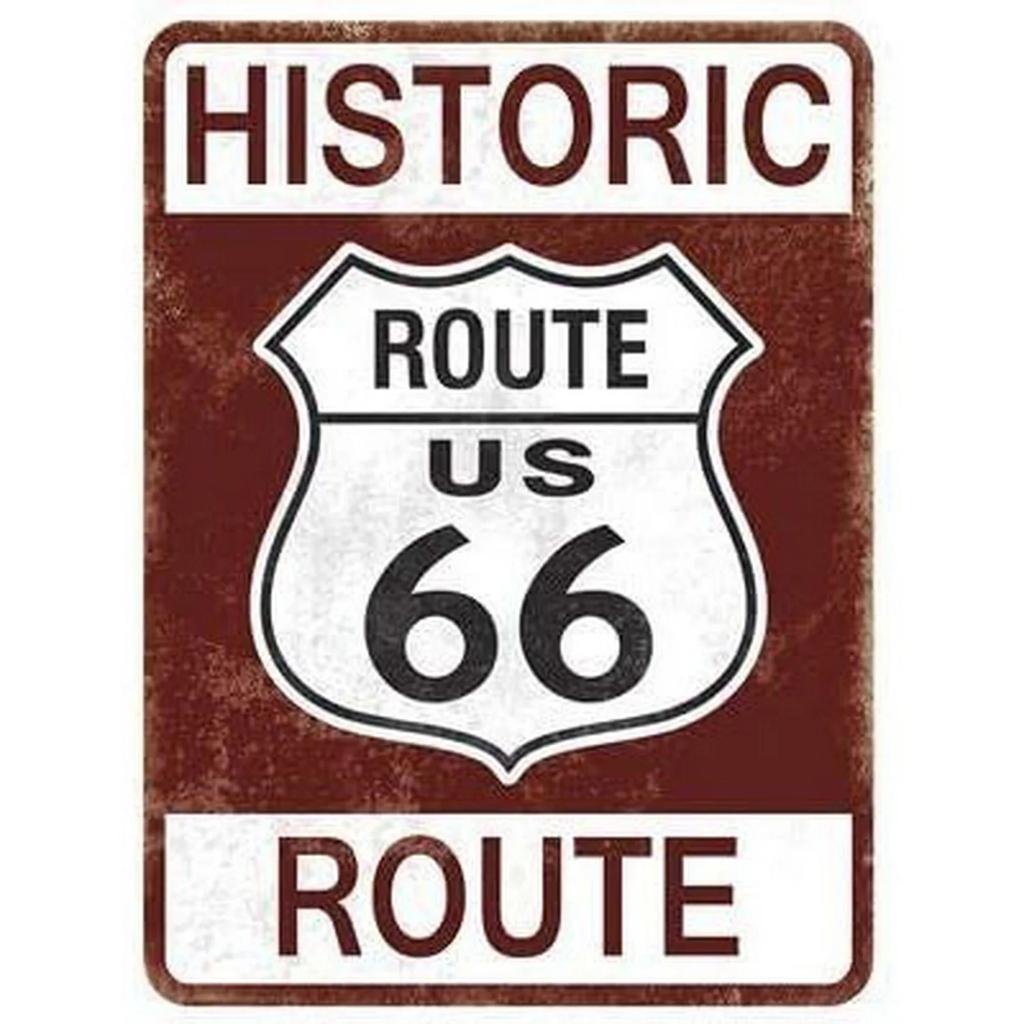 США Маршрут 66 Металлические таблички Настенный плакат Табличка Предупреждающий знак Винтажная железная картина Украшение для дома Кафе Гостиной Клуба Бара