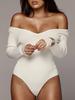 Sexy Off Shoulder Tight Long Sleeve Bodysuit Women's Fashion Slim Fit Top Women's Bodysuit