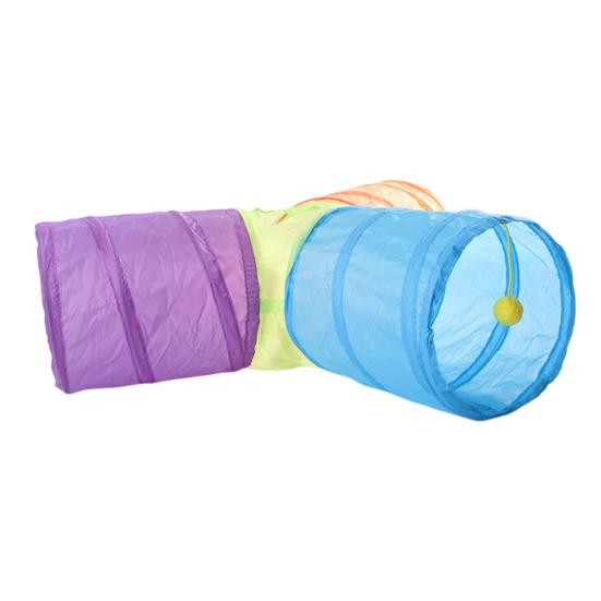 Складной кошачий туннель с каркасом из высокоэластичной стальной проволоки, Y-образный тройник, 4-цветная комбинация, кошачий туннель