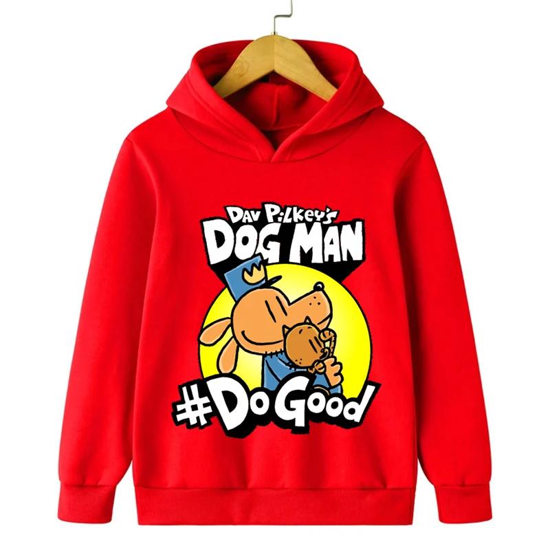 Fall and Winter Children's Comfortable Warm Hoodie Cartoon Fun Dog Man Print Boys Girls Casual Fashion Long Sleeve Top