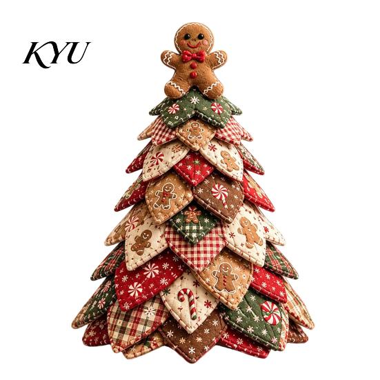 Festive DIY Projects for Holidays Quilted Fabric Christmas Tree Craft Kit, Vintage Patchwork Sewing Set Kits Adults Tabletop Decor, Handmade