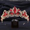 Diamond Crown Korean Crystal Crown Red Bridal Crown Performance Dress Accessories Wedding Jewelry