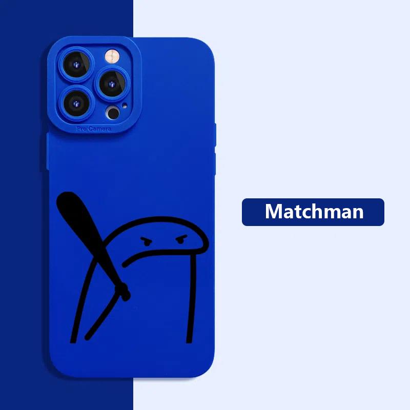Cute Cartoon Matchman Silicone Phone Case For IPhone 16 15 14 13 Pro Max 12 Mini 11 Pro XS XR X 7 8 Plus SE  Case