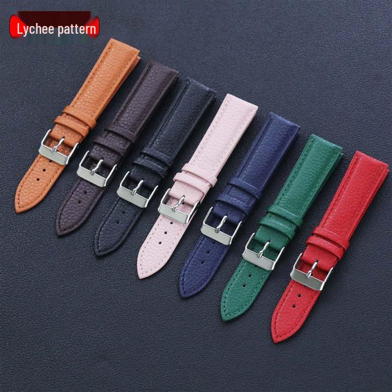 Цветной ремешок для часов из натуральной кожи - Мягкий, водонепроницаемый и прочный с пряжкой-штифтом, доступен в размерах 10~22 мм