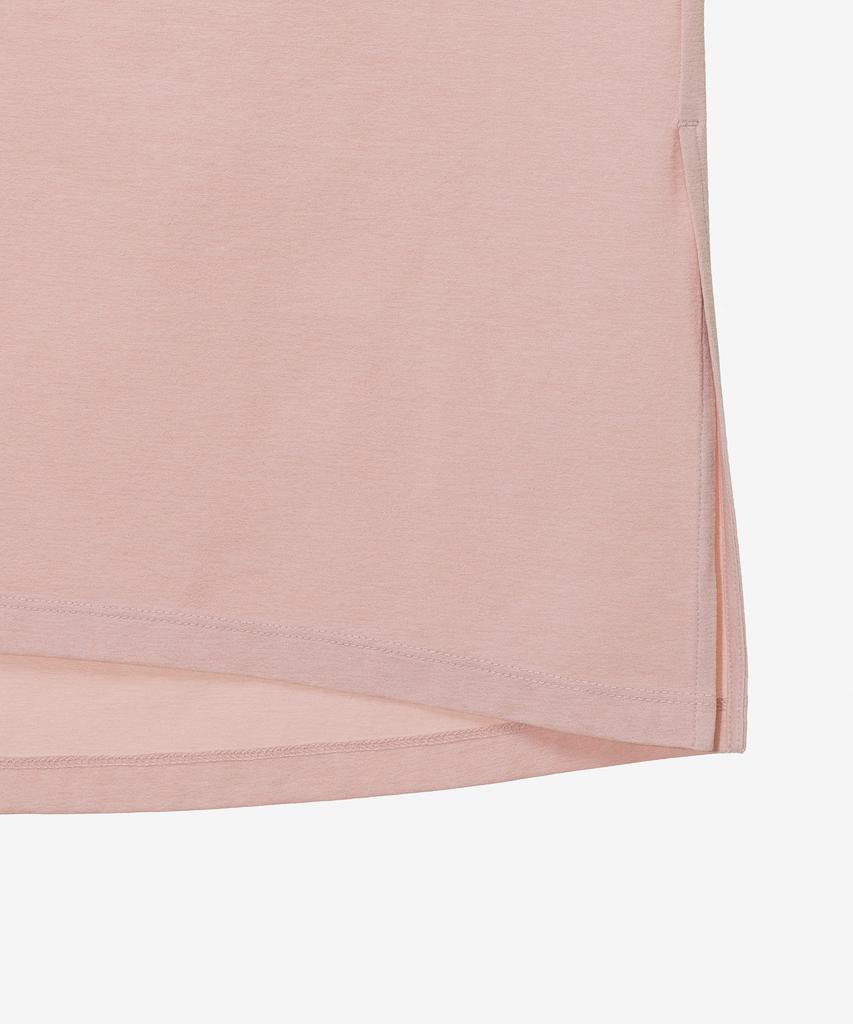 BASIC HOUSE Women'S Cool Sorona Semi-Overfit Round Neck Short Sleeve T-Shirt Pink Lzts3202