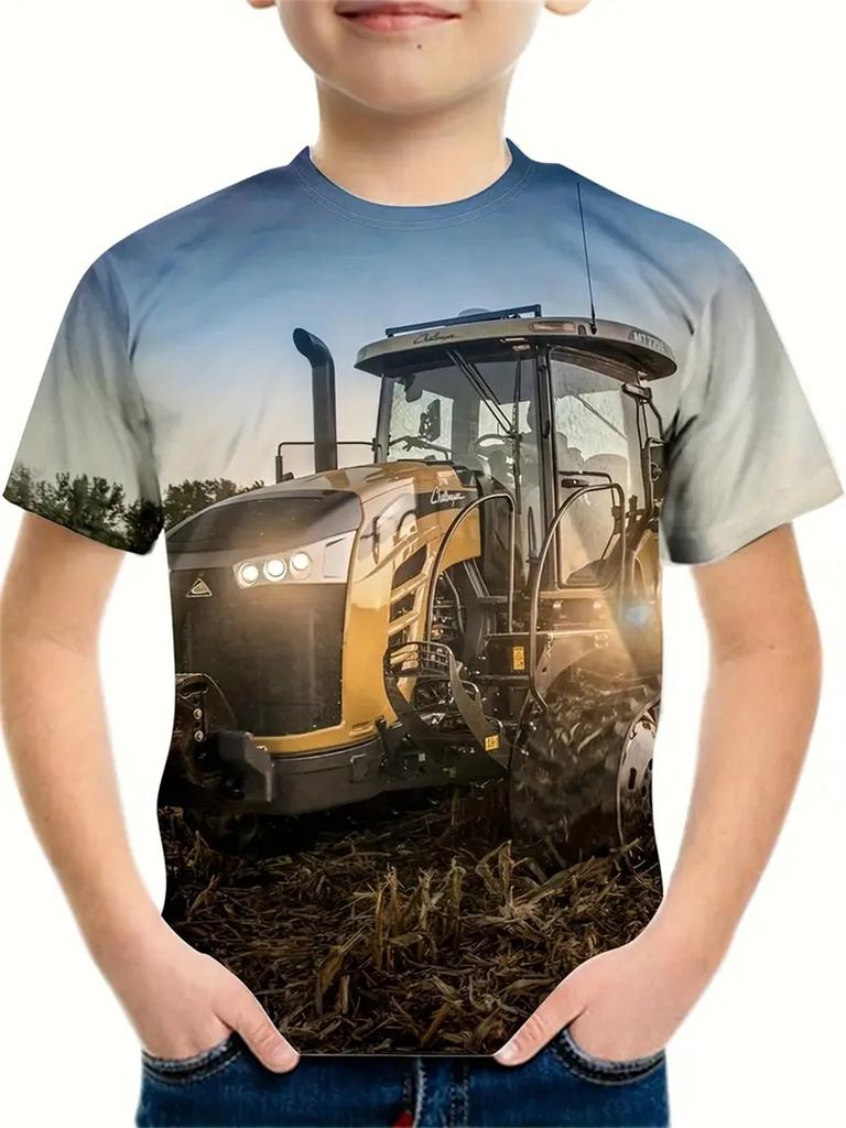 Одежда для мальчиков Футболки с коротким рукавом Одежда для мальчиков Детская одежда с 3D-принтом Модные графические футболки Повседневные детские футболки