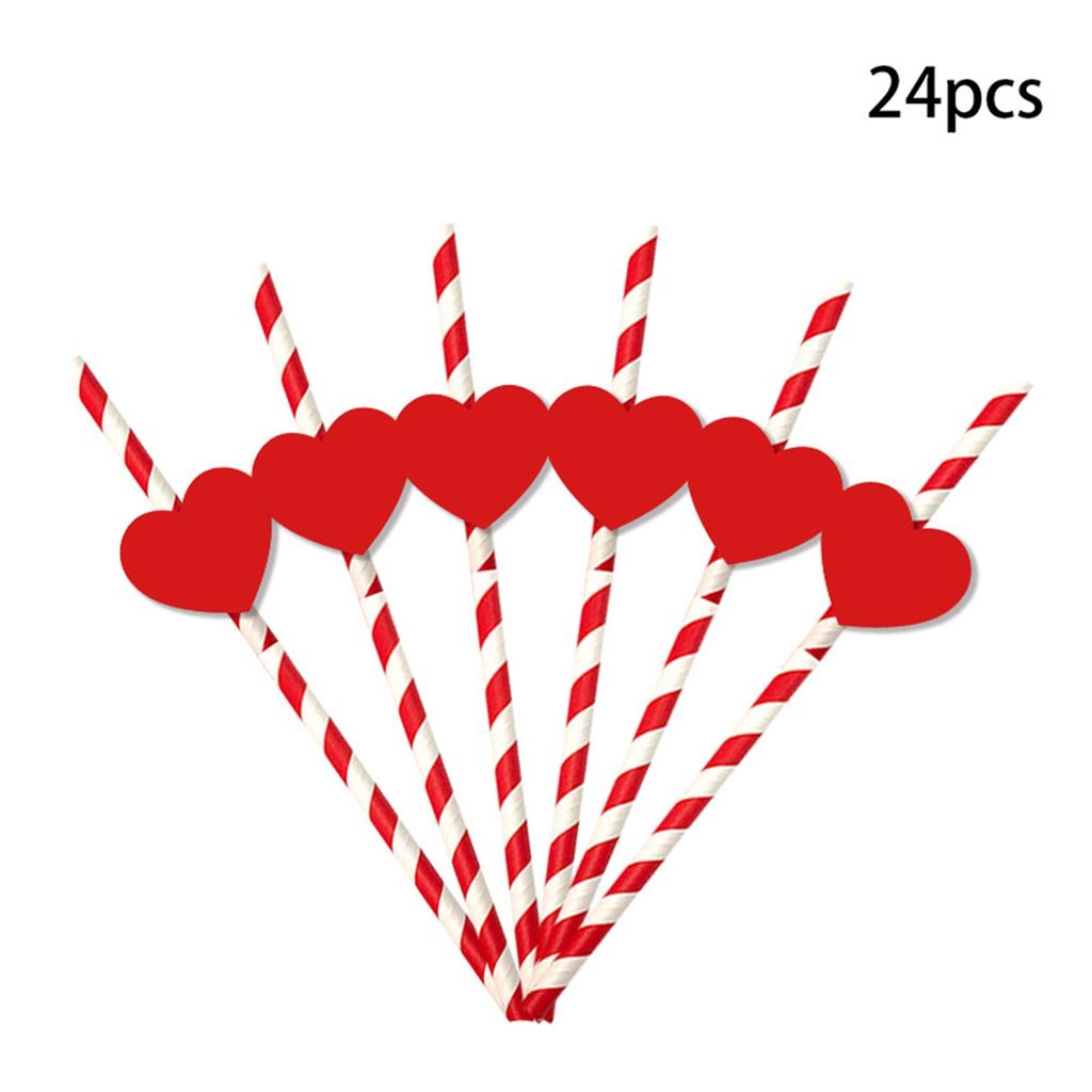 Красные бумажные трубочки в форме сердечек, 24 шт. одноразовые палочки для питья кейк-попсы на годовщину свадьбы сувениры на День святого Валентина праздники торжества вечеринки декор