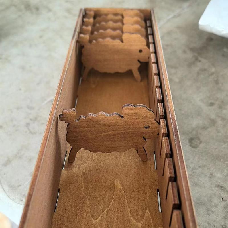 Деревянный набор бобин для животных, катушка в виде овцы, ящик для животных, доска в форме мебели, украшения, поделки, маленькие украшения, деревянная собака, кролик, кошка