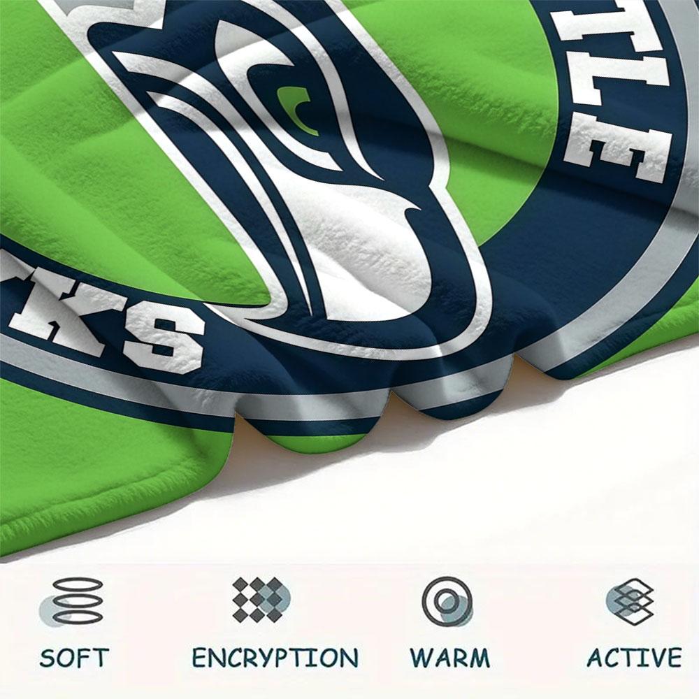 Фланелевое одеяло с принтом Seattle Seahawks, мягкий плед для спальни, дивана, стирающийся, фанатская атрибутика, отличный подарок.