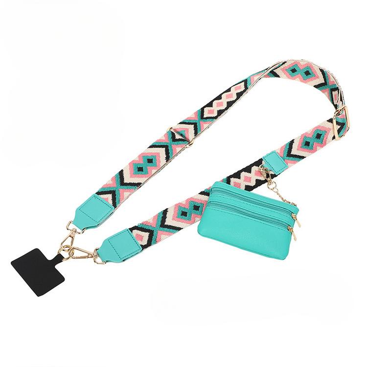 Ремешок Clip and Go для телефона, ремешок для телефона с кошельком на молнии, регулируемый шнурок для защиты от кражи мобильного телефона для женщин