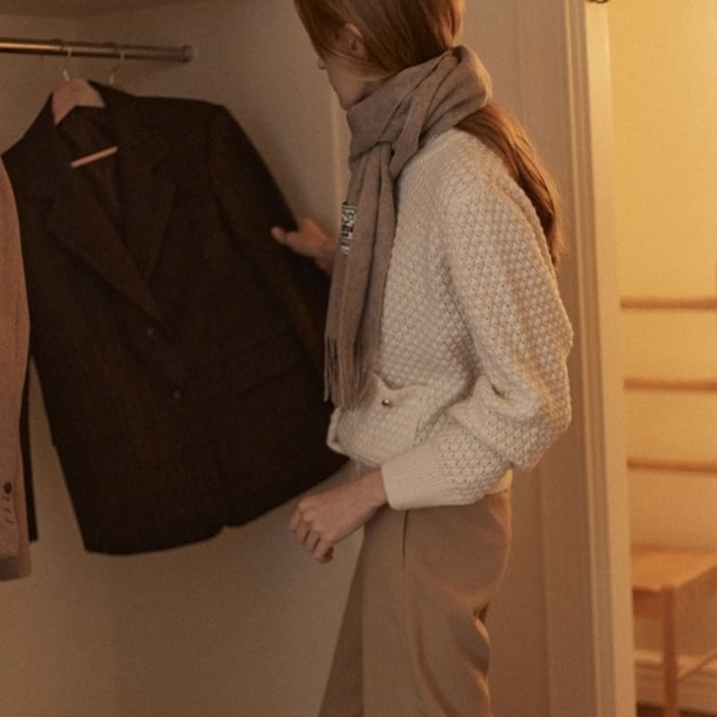 NONLOCAL Daily wool muffler - Oat Beige