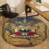 Go Ahead Eagles Pattern Round Rug, Indoor/Outdoor Mat, for Picnic, Gameroom, Bedroom, Office, Living Room, Home Decor Carpet, Birthday Gift