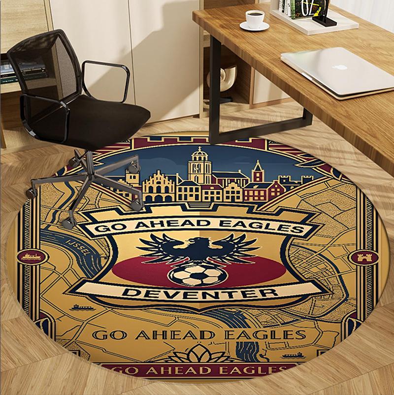 Go Ahead Eagles Pattern Round Rug, Indoor/Outdoor Mat, for Picnic, Gameroom, Bedroom, Office, Living Room, Home Decor Carpet, Birthday Gift