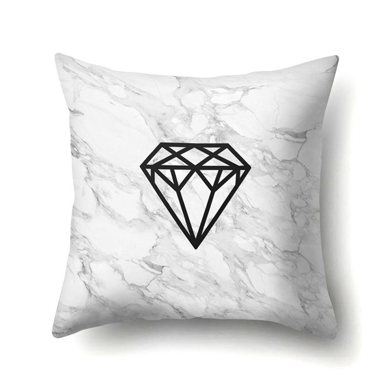 Nordic Ins Marble Polyester Pillowcase Car Decoration Home Printed Waist Cushion Pillowcase