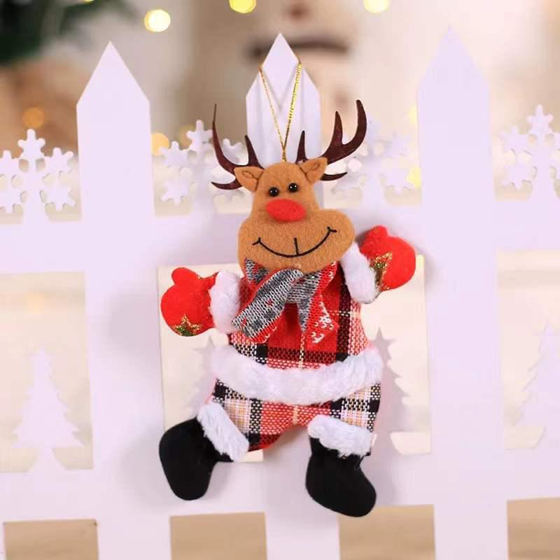 1PC Fabric Ornaments Reindeer Decorations Cloth Pendant Snowman Christmas Tree Elk Christmas Santa Claus Figurines