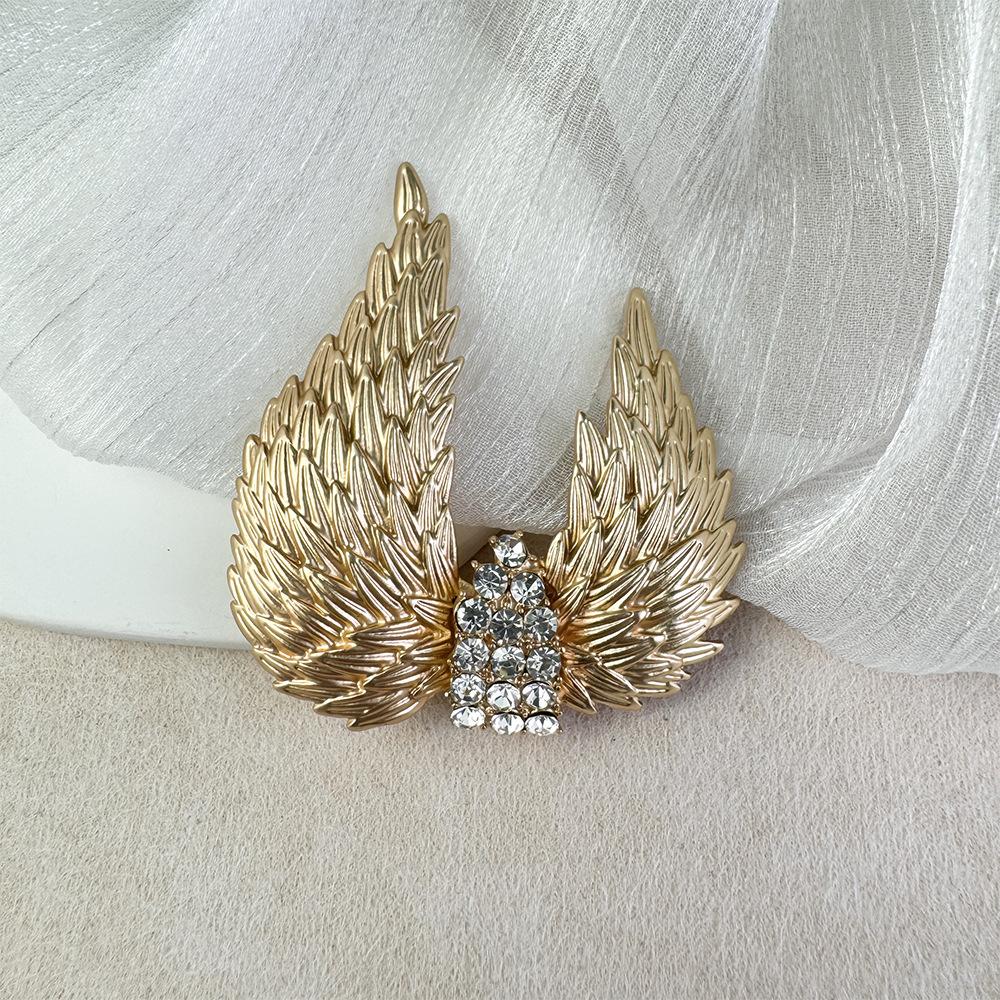 Средневековая винтажная ретро-брошь в виде крыла, роскошная позолоченная брошь в виде крыла, украшение на пальто