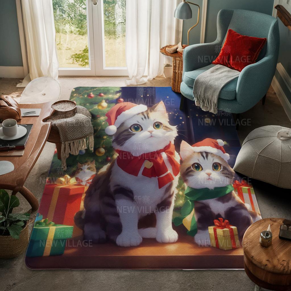Ковер у входа в дом Домашний коврик у двери Гостиная Ванная Комната Ноги ванная комната Нескользящие коврики с водопоглощением для ванной Счастливого Рождества зима