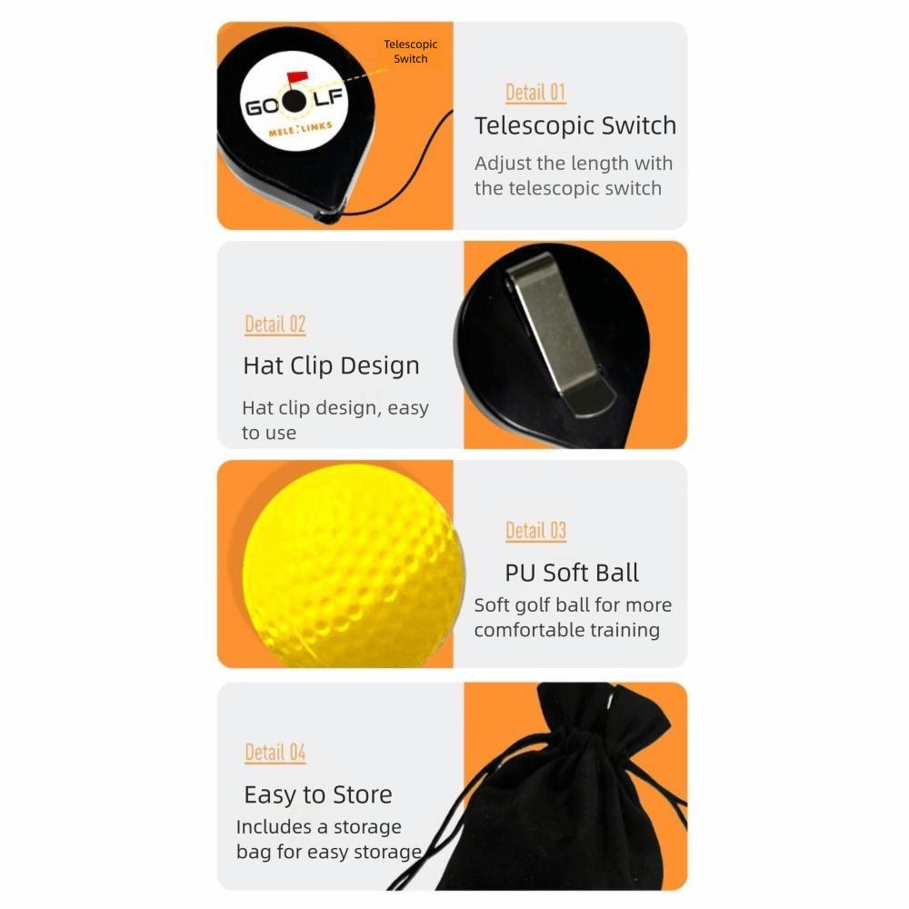 Rotation Training Golf Head Balance Trainer Adjustable Length Golf Swing Trainer Training Aid
