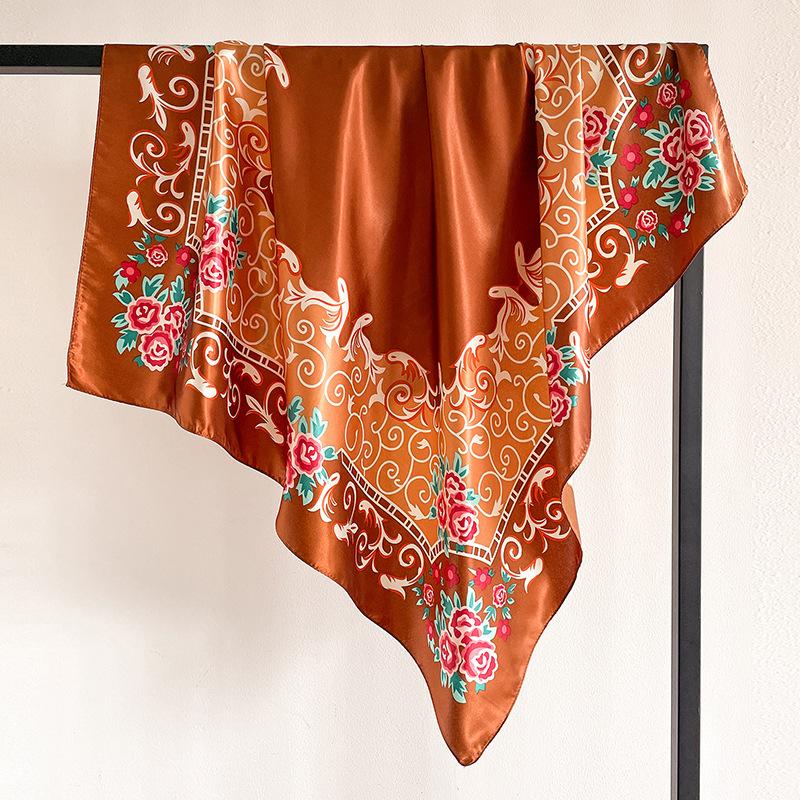 90 * 90 см новый шелковый шарф женский весенне-летний декоративный шарф солнцезащитный дорожный платок осенне-зимний шарф тонкий выпуск