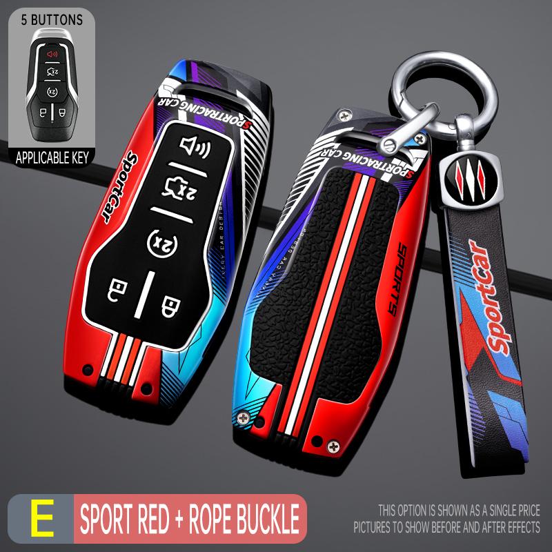 Interior Mouldings Zinc Alloy Car Key Case Cover Shell For Ford Fusion Mondeo Mustang F-150 Explorer Edge 2015 2016 2017 2018 Pr