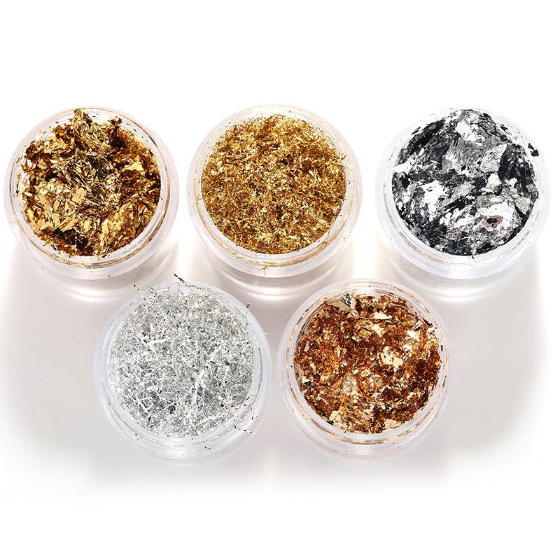 Японская золотая и серебряная фольга для нейл-арта: Самодельные гелевые патчи для фототерапии и дизайна ювелирных изделий