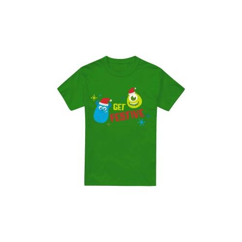 Monsters Inc Mens Get Festive For Christmas Mike Sully T-Shirt