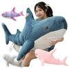 Simulated Shark Sea Creature Blue Pink Grey Fish Toy Super Soft Dolls Cartoon Pillow Bed Decor Birthday Gift for Girls Boys