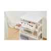 IRIS OHYAMA NSW-543 (Новая модель) Широкий комод с 3 ящиками, Сделано в Японии, Легкая сборка, 21,6" Ш x 14,2" Г x 22,2" В, Белый/Прозрачный, Пластиковая столешница