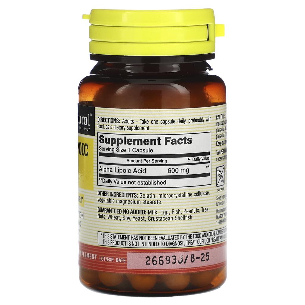 Alpha Lipoic Acid, 600Mg, 30 Capsules