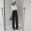 2024 Summer Women's High-Waist Wide-Leg Drape Pants: Trendy Loose-Fit Straight Trousers