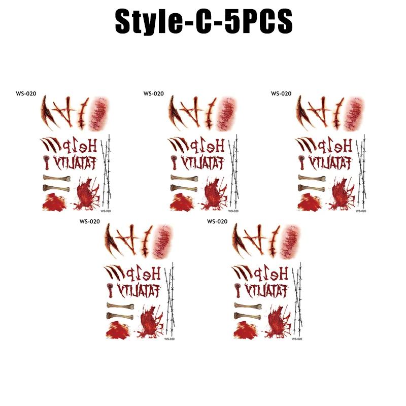 Хэллоуин Водонепроницаемые Временные Наклейки Татуировки Сексуальный Кровавый Макияж Зомби Шрам Татуировка Украшение Рана Ужас Кровь Наклейка