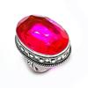 Pink Rubillite Handmade 925 Steling Silver Jewelry Ring Size 9 O2b97