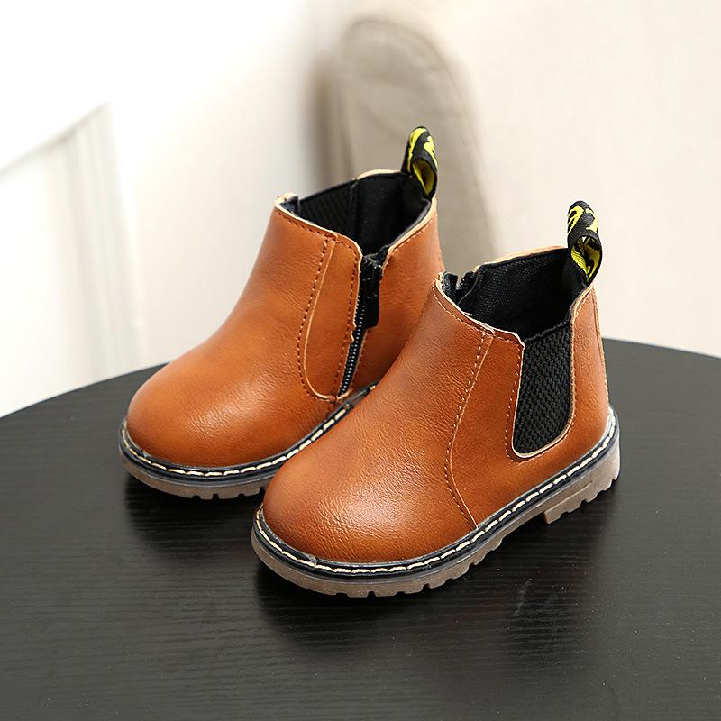Модные ретро осенне-зимние новые детские туфли из натуральной кожи короткие ботинки британские кожаные ботинки