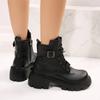 Женская обувь 2024 Горячие продажи Ботинки женские на молнии Осень Круглый носок Однотонные ботинки телесного цвета Толстая подошва Водонепроницаемые Модные ботинки
