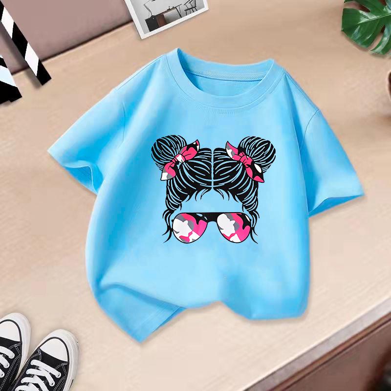 Унисекс летняя хлопковая футболка для детей 2024 – Модная с коротким рукавом и круглым вырезом для мальчиков и девочек