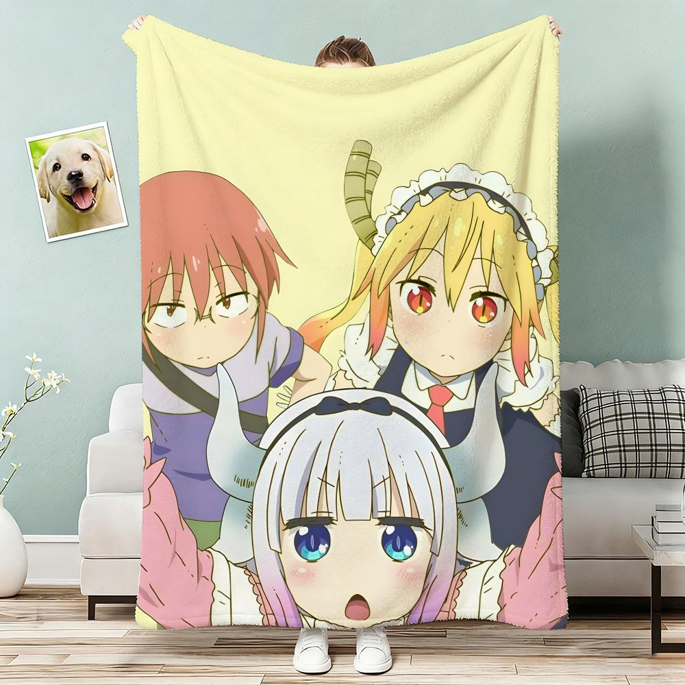 Miss Kobayashi's Dragon Maid Throw Lightweight 240g Flannel Blanket Soft Skin-friendly for Summer Cooling