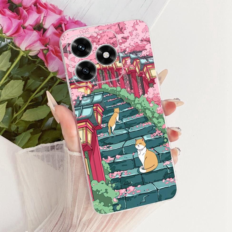 Case For Honor X5C Plus Cover Transparent Luxury Cute Cat Fashion Butterfly Cool Painted Casing For Honor X5cPlus