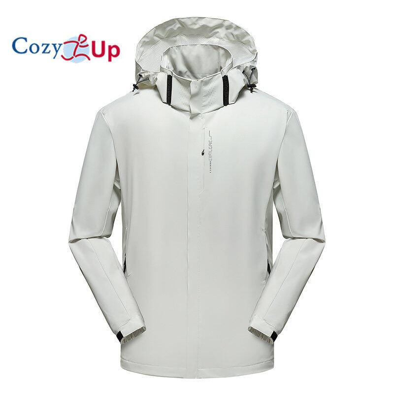 Cozy Up Men's Waterproof Hiking Jacket Large Size Windproof Windbreaker Camping Hunting Running Trekking Fishing Coat Men Outdoor