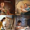 USB Charging LED Desk Lamp Adjustable Foldable Double Swing Arm Light Eye-Caring For Dormitory Study Task Lamp Dimmable