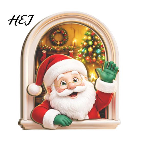 Natural Wood Holiday Accents Arch Wooden Christmas Fridge Magnet Set, Window Frame Gift for Home Magnetic Decor Refrigerator Metal Surface,