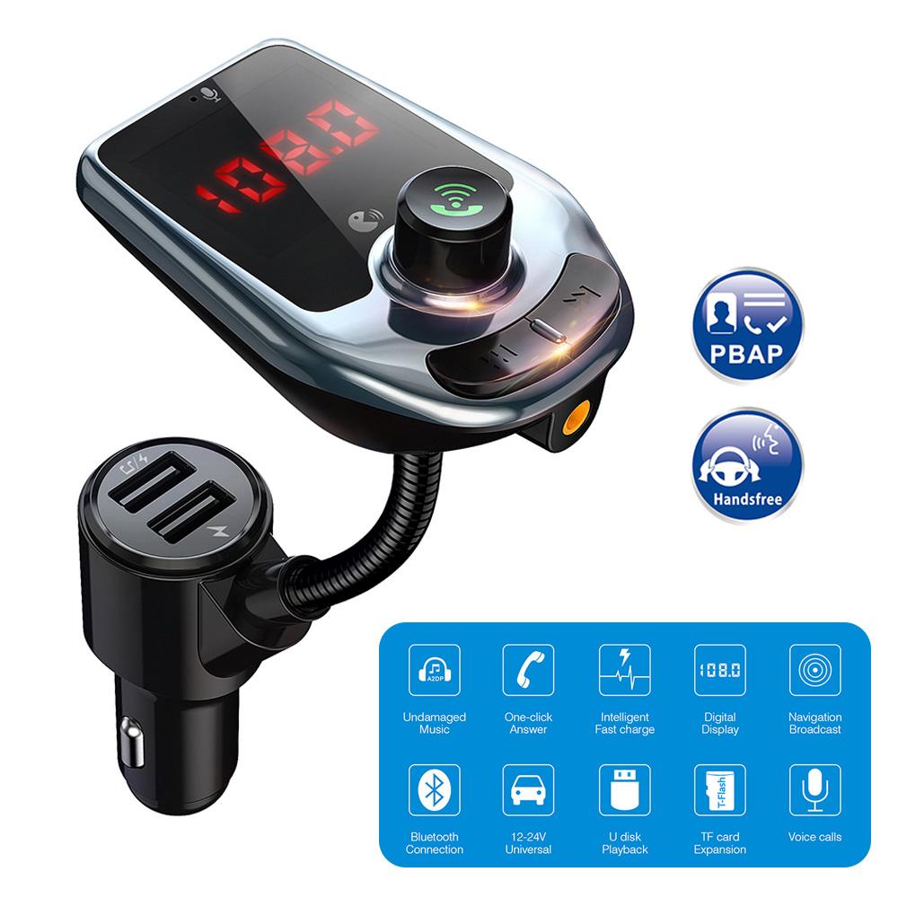 Новый Mp3-плеер Bluetooth автомобильный комплект музыкальный плеер FM-передатчик модулятор с двойным USB-зарядным устройством 3.0a динамики AUX соединение