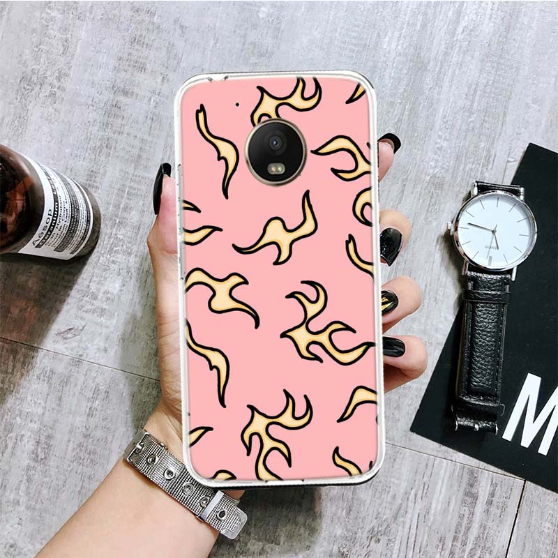 Чехол для телефона Blue Red Flame Fire для Motorola Moto G9 G8 G7 G6 G5 E6 E5 E4 Plus Play Power One Action Macro Coque Capa
