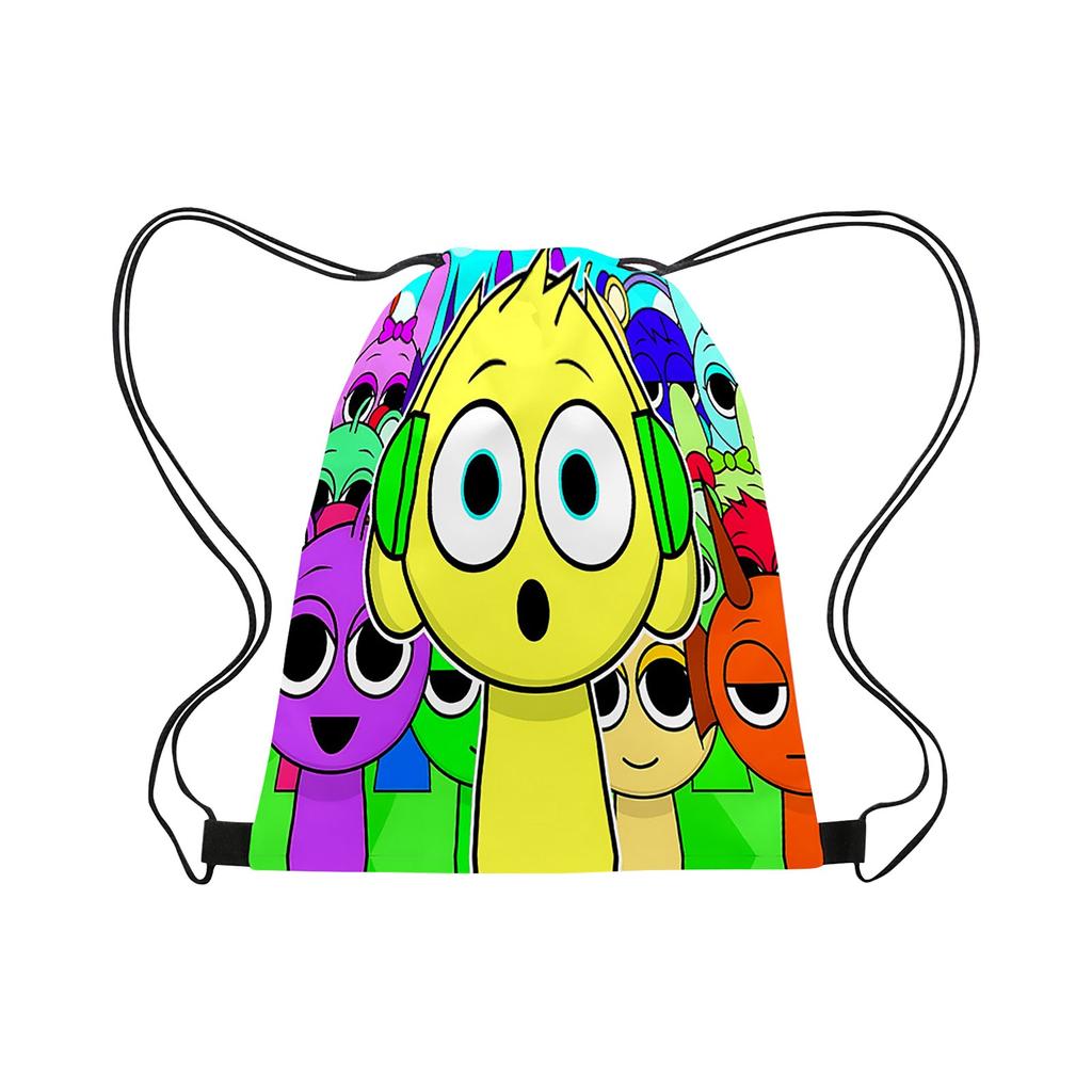 Box Sprunki Drawstring Bag Портативный Большой Вместительный Рюкзак Drawstring Водонепроницаемый