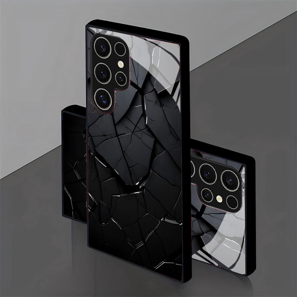 Стеклянный чехол для телефона с текстурой лавы для Samsung Galaxy S26 S25 S24 S22 S23 Ultra S21 S20 Plus 5G, нескользящий, с полным покрытием