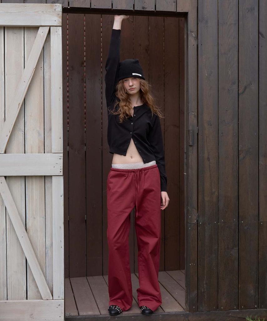 APPAREL ARCHIVE Хлопковые широкие брюки Cove - Бордовый
