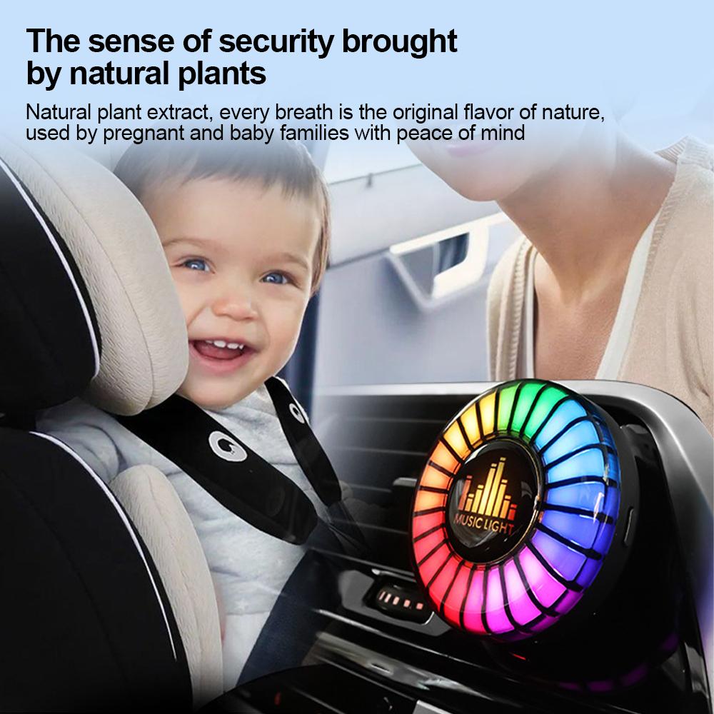 Car LED Sound Control Pickup Rhythm Lights Air Freshener RGB Voice Activated Atmosphere Rhythm Light APP Control Multi-Color